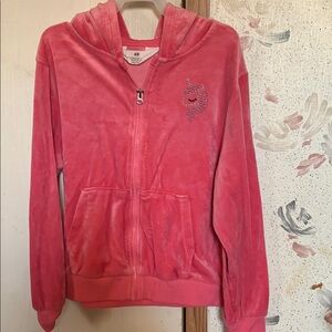 H&M Pink Plush Zip-Up Hoodie Jacket